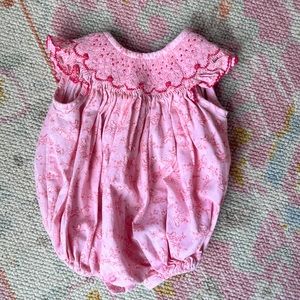 Smocked girl bubble size 0-3 month